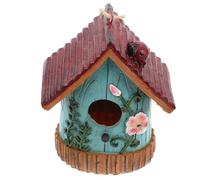 OSALADI Nichoir en Résine Résistant aux Intempéries Décoration Extérieure pour Jardin et Balcon Nid D’Oiseau Artificiel Suspendu pour Moineaux et Colibris Ornement Mural pour Espace