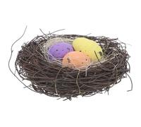 OSALADI Nid D’oiseau Artificiel en Vigne Tressée 12 Cm Œufs de Pâques Factices pour Décoration Maison et Jardin, Accessoire Créatif pour Loisirs Artistiques et Ornements de Fête