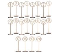 OSALADI Numéros de Table Supports Stables en Bois Lot de 20 Marron Réutilisables pour Mariage et Anniversaire pour Décoration de Banquet et Réception