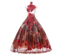 OSALADI Ornement Robe de Mariée en Verre Rouge, Décoration de Mariage | Artisanat du Verre, Pièce Décorative pour Bureau et Réception, Idée Présent Mariage, Saint Valentin