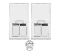 OSALADI Palette de Maquillage Vide DIY 2 Boîtes Blanches 4 Godets en Aluminium 2 Compartiments Outil Cristal pour Fards à Paupières Correcteur Highlighter et Blush Kit Rechargeable