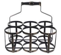 OSALADI Panier à Bouteilles en Fer Vintage avec Poignée pour Bar | Présentoir Style Américain, Rangement Compact pour Bouteilles de Bière et D'eau Pétillante, Usage Extérieur