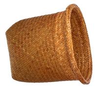 OSALADI Panier à Linge Tressé en Rotin Naturel Moyen, Panier de Rangement Ménager Polyvalent pour Bureau et Chambre, Corbeille à Papier Décorative Robuste pour Organisation Intérieure
