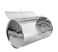 OSALADI Panier de Rôtisserie Rotatif en Acier Inoxydable 180x300 Mm pour Four Électrique, Accessoire Polyvalent pour Cuisson Uniforme de Noix, Légumes et Viandes, Panier Tambour Grill