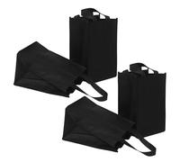 OSALADI Paquet de Transport pour 4 Bouteilles de Vin en Tissu Non Tissé Épais avec Fond Renforcé Paquet Réutilisable 31X18X18 CM pour Fêtes Noël Whisky et Bière Poignées Confortables