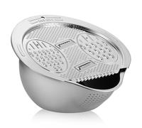 OSALADI Passoire à Riz Multifonction en Acier Inoxydable 304 Bol de Rinçage Argenté Maille Fine Antidérapante Égouttoir pour Légumes et Fruits Grosse Capacité pour Usage Familial