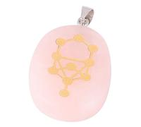 OSALADI Pendentif Arbre De Vie Avec Symboles Des Sept Chakras Ornement Suspendu Cristal Rose