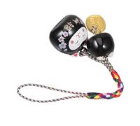 OSALADI Pendentif Chat Amulette Japonerie Maneki Neko Noir Décoration Suspendue pour Paquet à Dos Clés et Téléphone Accessoire Léger et Compact Présent Original Feng Shui