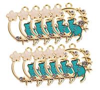 OSALADI Pendentifs Chat en Alliage 10Pcs Breloques DIY Charmants pour Bracelets et Colliers Fournitures Bricolage Création