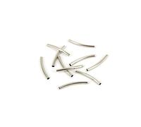 OSALADI Perles Tubulaires Courbées pour Fabrication de Bijoux Lot de 50 Plaqué Argenté 3X30 MM Accessoires DIY Uniques Artisanat