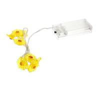 OSALADI Petite Guirlande Lumineuse LED Marguerite 10 Lampes 1 Mètre Fil Cuivre Jaune sans Pile Lampe LED Décorative Batterie 2Aa Décoration Intérieure Festive pour Maison Jardin