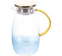 OSALADI Pichet à Eau Froide en Verre Bleu Dégradé 1500Ml Couvercle Inox et Poignée Ergonomique Cruche Verre pour Boissons Fraîches Pichet Eau Bec Verseur Anti-Goutte Usage la Cuisine