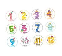 OSALADI Pièces Étape Importante Pour Bébé Autocollants Bébé Première Année Douze Nouveau Né Stickers Point Stickers Grossesse Skz De Étiquette