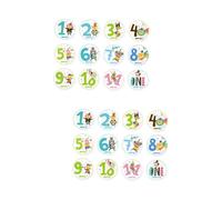 OSALADI Pièces jalons mensuels en bois autocollants mensuels pour bébé paré bébé douze décor autocollants de ventre de nouveau né stickers animal appliqué le signe nouveau née