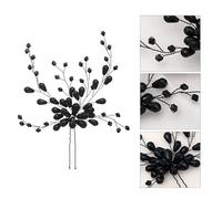 OSALADI Pince à Cheveux Noire en Plastique pour Mariage, Accessoire Coiffure Élégante pour Mariée, Barrette U-type pour Cheveux Coiffés, Cérémonie et Fête Nuptiale