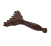 OSALADI Planche de Massage Gua Sha en Bois et Laiton Café, Forme Queue de Poisson Ergonomique, Bords Arrondis, pour Soins Quotidiens Visage et Détente Bureau