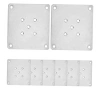 OSALADI Plaques de Fixation Stable pour Pieds de Meubles Lot de 8 Design Argentées en Zinc 5 Trous et Remplaçant Les Supports Anciens, pour Fourniture et Modification de Meubles