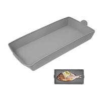 OSALADI Plat de Cuisson en Silicone Gris, Plateau de Four Rectangulaire 30 X 14,5 X 4,8 Cm, Antiadhésif et Réutilisable, Accessoire Pâtisserie pour Cuisson Uniforme et Nettoyage Facile