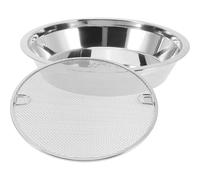 OSALADI Plateau à Friture en Acier Inoxydable 304 Double Couche, Plat de Vidange D'huile Rond Argenté, Plateau de Service pour Snacks et Apéritifs, Ustensile Cuisine Pratique pour Maison