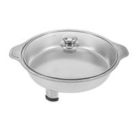 OSALADI Plateau de Buffet en Acier Inoxydable 31 CM avec Couvercle Récipient Rond pour Service de Restauration Bac Alimentaire Cantine Multifonction pour Buffet et Self-Service
