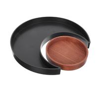OSALADI Plateau de Lune en Bois Foncé pour Rangement Multifonction de Petits Objets, Organiseur de Table et Présentoir pour Huiles Essentielles, Décoration Maison, Salon et Porche,