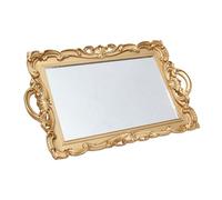 OSALADI Plateau Miroir Vintage Décoratif en Verre Plateau de Maquillage Élégant pour Commode pour Rangement Salle de Bain Chambre et Dressing Surface Résistante et Légère pour Décoration