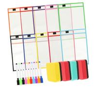 OSALADI Pochettes Effaçables à Sec Transparentes Réutilisables Protège Documents Quotidiens Résistants et pour Multi Fonctionnelles et pour Couleur Aléatoire Couleur Aléatoire