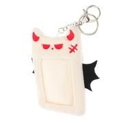 OSALADI Porte-Cartes en Peluche Ailé Blanc Motif Chauve-Souris Porte-Photocard Mignon pour Étudiants Porte-Badge Doux et Polyvalent Accessoire Kawaii pour Usage Quotidien