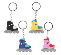 OSALADI Porte-clés Patins à Roulettes en Pvc 4pcs, Pendentifs Délicats et Créatifs pour Paquet à Dos, Accessoires Décoratifs en Différentes Couleurs, Texture Agréable