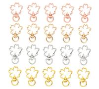 OSALADI Porte-Clés Pendentifs Sakura DIY Lot de 20 Accessoires Décoratifs en pour Paquet et Clés Artisanat Élégant