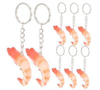 OSALADI Porte-clés Simulation Crevettes Réalistes pour Accessoires Photo et Pendentif Paquet, Lot de 8 Pièces, Plastique Solide, Décoratif Créatif pour Loisirs et DIY