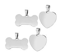 OSALADI Porte-clés Vierge Diy En Acier Inoxydable Lot De 4 Étiquette Personnalisable Décoration Artisanale Pour Animaux De Compagnie Bricolage Présents Occasions Spéciales