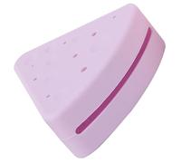 OSALADI Porte-houppette Triangulaire Compact en Silicone Violet Clair, Boîte D'éponges à Maquillage Aérée pour Rangement Voyage, Étui Cosmétique Pratique pour Usage Quotidien