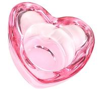 OSALADI Pot à Ongles en Verre Forme Cœur sans Couvercle, Gobelet Épais Rose pour Accessoires de Nail Art, Plat Compact pour Ongles en Acrylique, Outil Pratique Manucure Salon