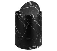 OSALADI Poubelle Ménagère à Double Paroi 12L Couvercle Basculant Motif Marbre Noir Poubelle Cuisine Mince pour Salon Bureau et Salle de Bain
