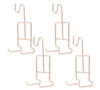 OSALADI Présentoir Porte-Tasse Café en Fer Rose Doré Lot de 4 Supports pour Tasses et Soucoupes Organisateur Stable pour Rangement la Cuisine et Armoire Étagère Compacte pour Mugs et