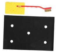 OSALADI Protections pour Cuisinière à Gaz Antiadhésives Kit de Nettoyage avec Brosses Acier Inoxydable et Vaisselle, Protège-brûleurs Réutilisables pour Plaques de Couleur Aléatoire