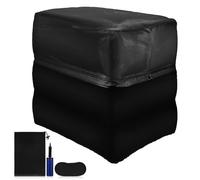 OSALADI Repose-Pieds Gonflable Réglable en Hauteur Coussin Doux Jambes Kit Voyage Pompe Masque et Paquet de Rangement pour Avion et Voiture Accessoire Indispensable pour Vol
