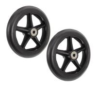 OSALADI roues pour fauteuil roulant, roues du fauteuil roulant, lot de 2, noires, PVC et acier, accessoire pour fauteuil roulant, distance entre axes 5 cm, roulement intérieur 0,8 cm,