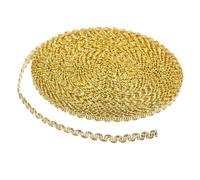 OSALADI Ruban de Galon Tressé Métallisé Doré 6 Mm 50 M Artisanat Couture Garniture Costume Bordure de Fleur Mariage Loisirs Créatifs Décoration Textile