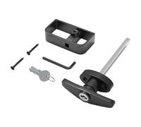 OSALADI Serrure de Porte de Garage Clés Verrouillage Poignée de Grange Alliage de Zinc et Fer Noir Installation Facile Protection Vie Privée pour Porte Placards et Garages