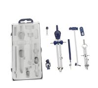 OSALADI Set de Compas de Dessin Professionnel Alliage de Zinc Bleu Outils de Traçage pour Architectes Ingénieurs et Étudiants