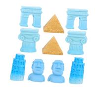 OSALADI Set de Miniatures de Bâtiments Célèbres Miniatures Résine Pyramide Tour de Pise Statue Moai Arc de Triomphe Colonne pour Décoration de Maison de Poupée et Aquarium