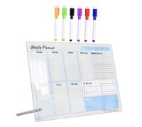 OSALADI Set de Tableau Mémo Transparent Acrylique pour Bureau Tableau Effaçable pour Planification Quotidienne avec Punaises Publicitaires et Marqueurs Effaçables Surface Lisse et