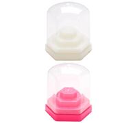 OSALADI Socle d'Affichage 48 Trous 2 Pièces pour Embouts de Perceuse à Ongles Blanc et Rose Boîte Transparente pour Rangement et Atelier Manucure