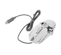 OSALADI Souris Gaming pour PC en Plastique Argenté Lumière RGB Éclatante et Interface USB, Accessoire Ergonomique pour Jouer aux Jeux Vidéo