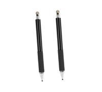 OSALADI Stylet Capacitif Multifonction pour Tablettes Et Smartphones, Professionnel, Noir, Pointe Fine en Fibre, Lot De 2, Compatible Écrans Tactiles Capacitif, Utilisation Bureautique Et Créative