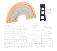 OSALADI Tableau à Lettres en Feutrine 26 Lettres Amovibles Chiffres Symboles, Cadre en Bois Macaron, Décor DIY Personnalisable pour Bureau, Maison et Événements, Panneau Message Feutré