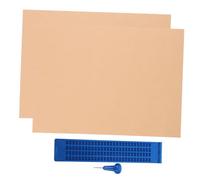 OSALADI Tableau D'écriture Braille En Plastique 27 Lignes 30 Cellules Stylet Et 3 Feuilles D'exercice Accessoire Pratique Pour Personnes Aveugles Et Solide Pour L'apprentissage Du Braille
