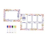 OSALADI Tableau Magnétique Effaçable à Sec Acrylique avec Marqueurs Planning Hebdomadaire Réutilisable pour Frigo Organiseur de Tâches et Notes Aimanté pour Cuisine et Maison